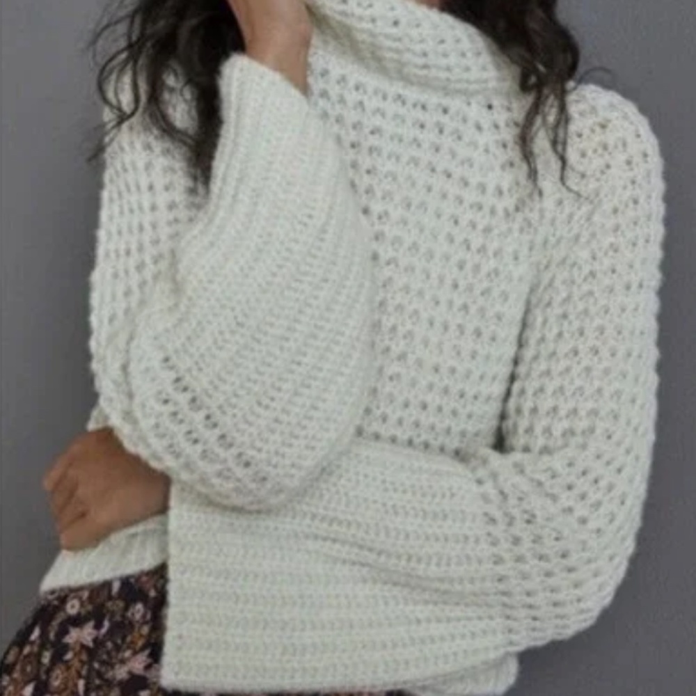 Anthropologie Maeve Dionne Bell Sleeved Mint Green Sweater XS